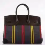 Hermès Rare Collectible Birkin 35 Jumping Multicolor Canvas & Ebene Box Calf Palladium Hardware Lushentic replica handbags