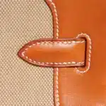 Hermès Rare Collectible Birkin 35 Natural Barenia & Toile Flag Permabrass Hardware High-quality Lushentic Grade