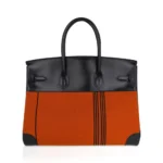 Hermès Rare Collectible Birkin 35 Orange Potamus Toile/Box Calf Palladium Hardware