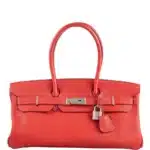 Hermès Rare Collectible Birkin 42 II “Shoulder Birkin" Vermillion Clemence JPG Shoulder Palladium Hardware