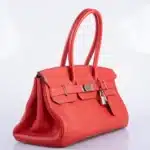 Hermès Rare Collectible Birkin 42 II “Shoulder Birkin" Vermillion Clemence JPG Shoulder Palladium Hardware