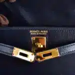 Hermès Rare Collectible Kelly 15 Sellier Blue Box Calfskin Gold Hardware Luxury replica handbag