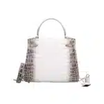 Hermès Rare Collectible Kelly 25 Retourne White Himalayan Matte Niloticus Crocodile Palladium Hardware