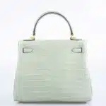 Hermès Rare Collectible Kelly 25 Vert D'Eau Matte Porosus Crocodile Gold Hardware Lushentic bags