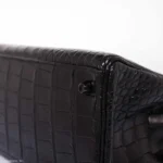 Hermès Rare Collectible Kelly 35 SO Black Matte Alligator Mississippiensis Black Hardware luxury bags