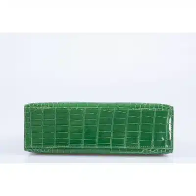 Hermès Rare Collectible Kelly Pochette Cactus Shiny Alligator Missipensis JPG bottom