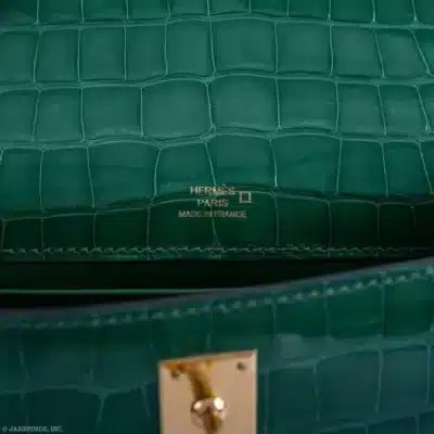 Hermès Rare Collectible Kelly Pochette Cactus Shiny Alligator Mississippiensis JPG Gold Hardware Lushentic Grade bags