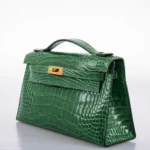 Hermès Rare Collectible Kelly Pochette Cactus Shiny Alligator Mississippiensis JPG Gold Hardware Lushentic Grade bags