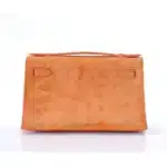 Hermès Rare Collectible Kelly Pochette Orange Doblis Palladium Hardware