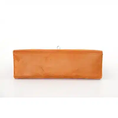 Hermès Rare Collectible Kelly Pochette Orange Doblis Palladium Hardware