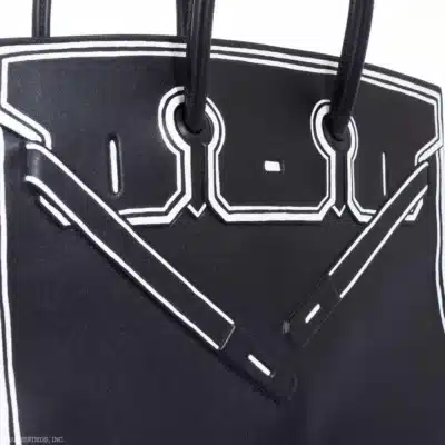 Hermès Vintage Birkin 35 Shadow Black Evercalf Inverse Shadow JPG detail1