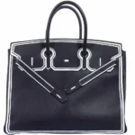 Hermès Vintage Shadow Birkin 35 Black Evercalf Inverse Shadow JPG High-quality Lushentic Grade