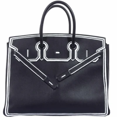 Hermès Vintage Shadow Birkin 35 Black Evercalf Inverse Shadow JPG