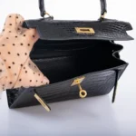 Hermès Vintage Mini Kelly 20 Black Noir Shiny Alligator Mississippiensis Gold Hardware Quality Rep