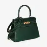 Hermès Vintage Mini Kelly 20 Sellier Vert Moyen Niloticus Lizard Gold Hardware